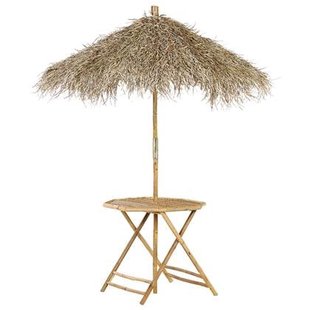 Beliani-MOLISE -Tuintafel-Lichte houtkleur-85 x 85 cm-Bamboehout