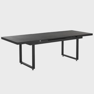 Beliani-VALCANETTO -Tuintafel-Zwart-90 x 180|240 cm-Aluminium