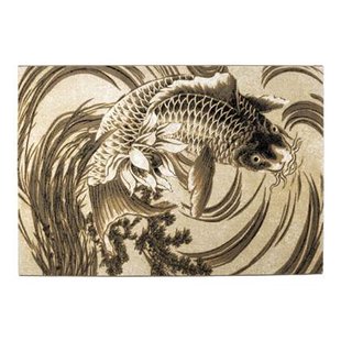 Bold Monkey The Legend Of Koi vloerkleed 160x230 beige|zwart grijs