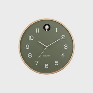 Karlsson - Wall clock Natural Cuckoo birch wood jungle green Karlsson - Wall clock Natural Cuckoo birch wood jungle green
