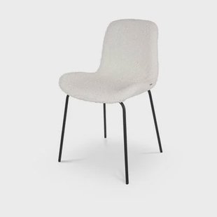 Nolon Nora-Fé Eetkamerstoel Teddy Wit - Stof - Zwarte Poten