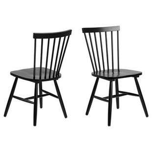 Giga Living - Eetkamerstoel - Zwart - Zithoogte 44,5cm - Urvik - Set van 2 Giga Living - Eetkamerstoel - Zwart - Zithoogte 44,5cm - Urvik - Set van 2