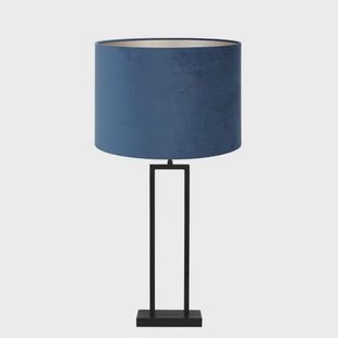Light & Living Tafellamp Shiva|Velours - Zwart|Blauw - Ø35x84cm
