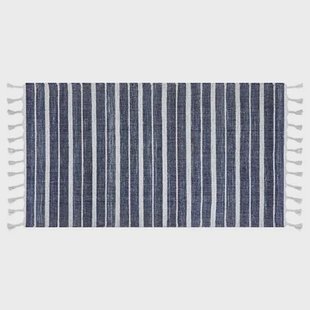 Beliani-BADEMLI-Vloerkleed -Donkerblauw-80 x 150 cm-Synthetisch