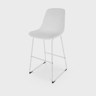 Nolon Nino-Pip Barkruk Wit - Kunststof - Wit Onderstel - 75 cm