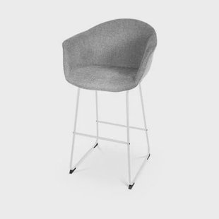 Nolon Nino-Otis Barkruk Donkergrijs - met Armleuning - Wit - 75 cm