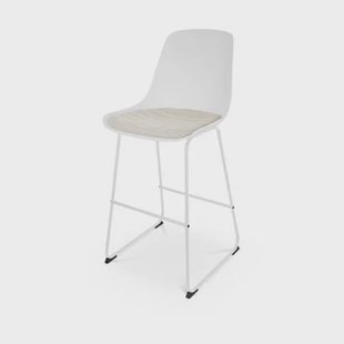 Nolon Nino-Liv Barkruk Wit - Beige Kussen - Wit Frame - 75 cm Nolon Nino-Liv Barkruk Wit - Beige Kussen - Wit Frame - 75 cm