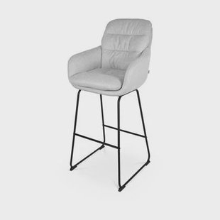 Nolon Nino-Mia Barkruk Grijs - met Armleuning - Zwart - 75 cm