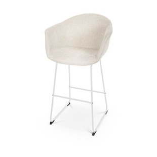 Nolon Nino-Otis Barkruk Beige - met Armleuning - Wit - 75 cm