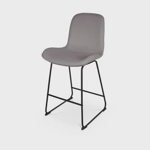 Nolon Nino-Fé Barkruk Ribstof Warm Grijs - Zwart Onderstel - 65 cm