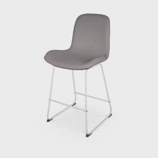 Nolon Nino-Fé Barkruk Ribstof Warm Grijs - Wit Onderstel - 65 cm