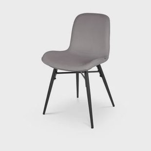 Nolon Nova-Fé Eetkamerstoel Ribstof Warm Grijs - Stof - Zwarte Poten