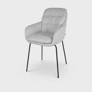 Nolon Nora-Mia Eetkamerstoel Grijs - met Armleuning - Zwart