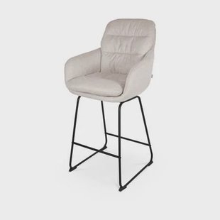 Nolon Nino-Mia Barkruk Beige - met Armleuning - Zwart - 65 cm