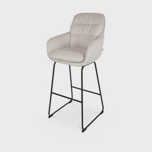 Nolon Nino-Mia Barkruk Beige - met Armleuning - Zwart - 75 cm