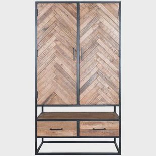 Home67 - Kast Radu Visgraat - Bruin Mangohout - 180 x 100 cm