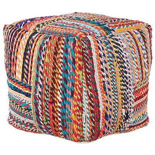 Beliani - MEKHTAR - Poef - Multicolor - 40 cm - Katoen