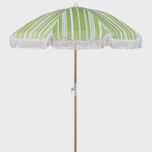 Beliani - MONDELLO - Parasol - Groen|Wit - Polyester
