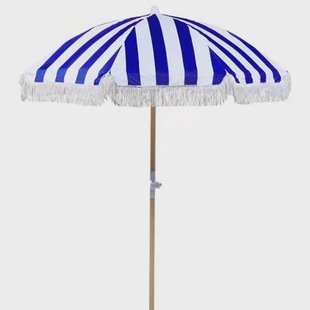 Beliani - MONDELLO - Parasol - Blauw|Wit - Polyester
