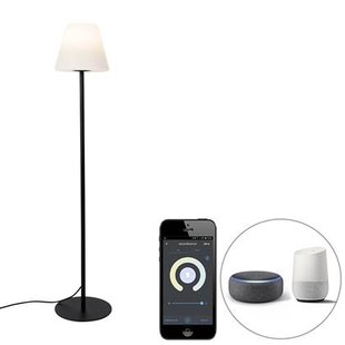QAZQA Smart buiten vloerlamp zwart incl. Wifi A60 - Virginia