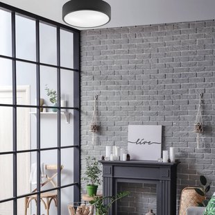 Lamkur Kimban plafondlamp van metaal, Ø 36 cm, zwart