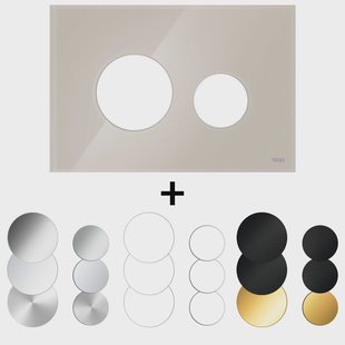 Drukplaat Front En Toetsen TECE Loop Voor WC-Bediening Glas Lichtbeige