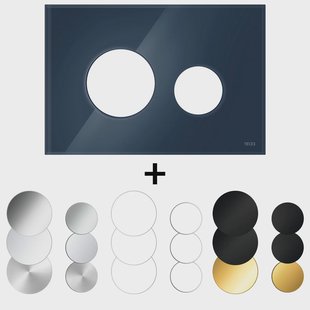 Drukplaat Front En Toetsen TECE Loop Voor WC-Bediening Glas Avondblauw