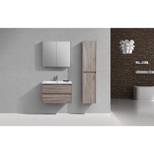 Badkamermeubelset Sanimar Murcia 75 cm Inclusief Spiegelkast Rustiek Licht Eiken Badkamermeubelset Sanimar Murcia 75 cm Inclusief Spiegelkast Rustiek Licht Eiken