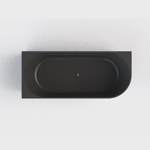 Ligbad Arqua Pinto Hoekbad 180x80 cm Links Mat Zwart