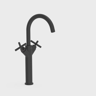 Wastafelmengkraan Tres Mont Blanc Hoog XXL Met Twee Grepen RVS Look