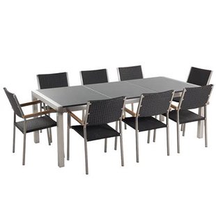 Beliani - GROSSETO - Tuinset voor 8 - Grijs|Rotan - Graniet