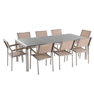 Beliani - GROSSETO - Tuinset voor 8 - Grijs|Beige - Graniet