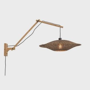 GOOD&MOJO Wandlamp Bali - Bamboe|Zwart - 105x60x55cm