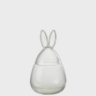 J-Line voorraadpot Konijn - glas - transparant - small - paasdecoratie J-Line voorraadpot Konijn - glas - transparant - small - paasdecoratie