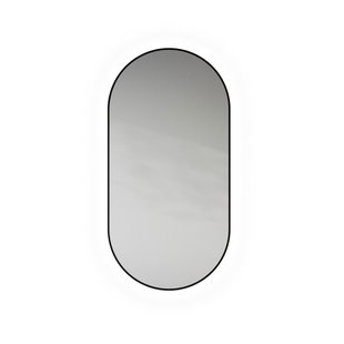 Looox Mirror collection spiegel - ovaal 40x80cm - ind.CCT verl. matt black spblovcct4080