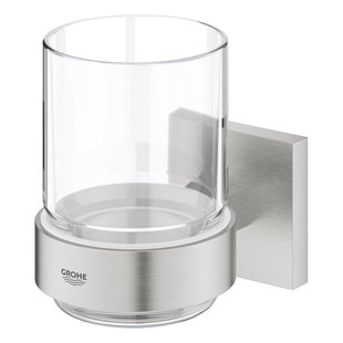 GROHE Start Cube Bekerhouder - 9.5x10.6x7.2cm - met glas - supersteel 41097dc0