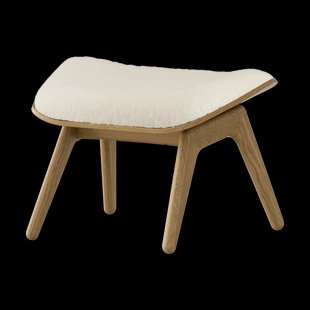 The Reader Ottoman houten voetenbank - Teddy white