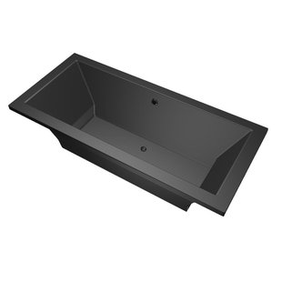 Xenz Society Duobad - 175x80x53 - afvoer Midden - acryl - ebony 6883-29