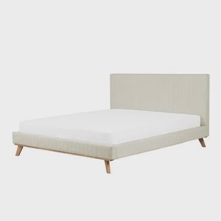 Beliani-TALENCE -Tweepersoonsbed-Lichtbeige-180 x 200 cm-Chenille