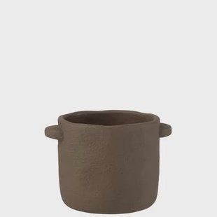 J-Line bloempot Gustave - cement - donkerbruin - Ø 19 cm J-Line bloempot Gustave - cement - donkerbruin - Ø 19 cm