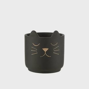 J-Line bloempot Kat - keramiek - zwart|goud - large - Ø 19 cm J-Line bloempot Kat - keramiek - zwart|goud - large - Ø 19 cm
