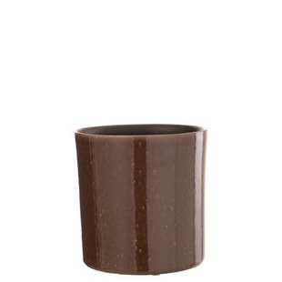 J-Line bloempot Flek - keramiek - bruin - medium - Ø 20 cm J-Line bloempot Flek - keramiek - bruin - medium - Ø 20 cm