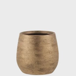 J-Line bloempot Oneffen Ruw - keramiek - goud - large - Ø 24