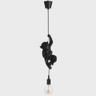 J-Line lamp Aap Hangend - polyresin - zwart