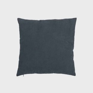 J-Line kussen Rib Vierkant - fluweel - grijsblauw