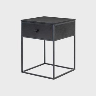 Artichok Karen Houten Nachtkastje met Lade - Metalen Poten - Zwart