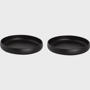 Maastricht Porselein - Universe - Bord diep - 2 stuks - 21 cm - Zwart