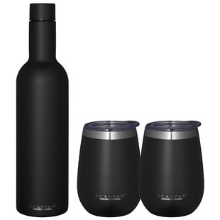 Scanpan - To Go cadeauset thermosfles met 2 bekers - zwart Scanpan - To Go cadeauset thermosfles met 2 bekers - zwart