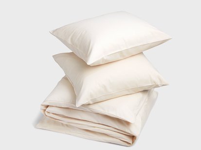 Yumeko Dekbedovertrek katoen TENCEL™ latte chambray 240x220 + 2/60x70 60% biologisch katoen, 40% TENCEL™