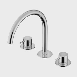 Wastafelmengkraan Hotbath Cobber 3 gats 2-hendel Gebogen 26.1 cm Chroom